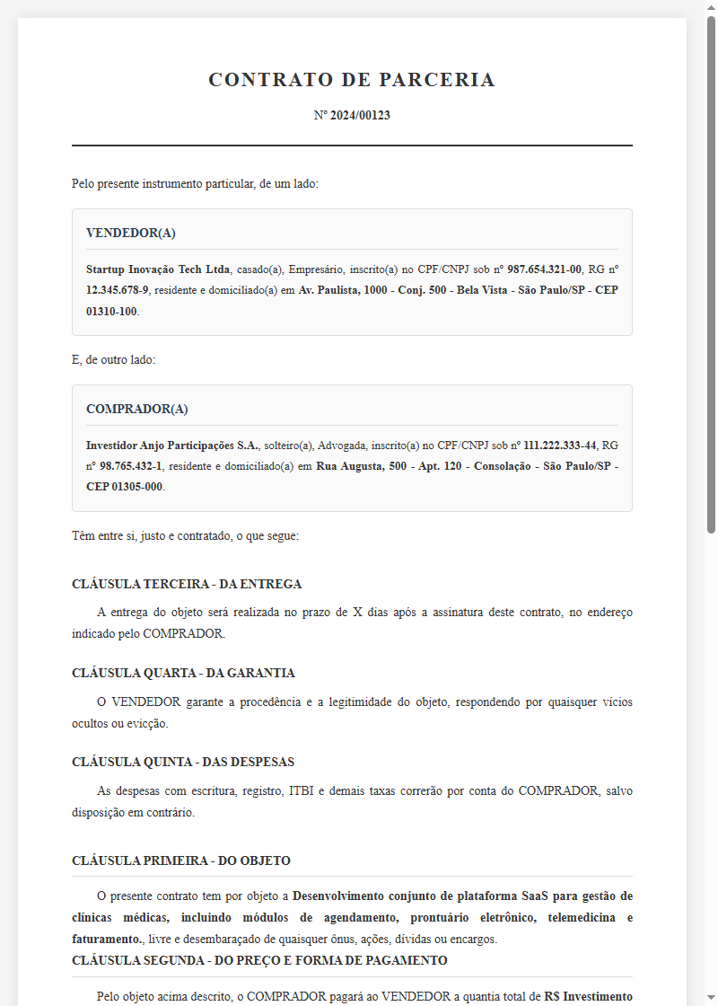 Parceria / Sociedade Simples