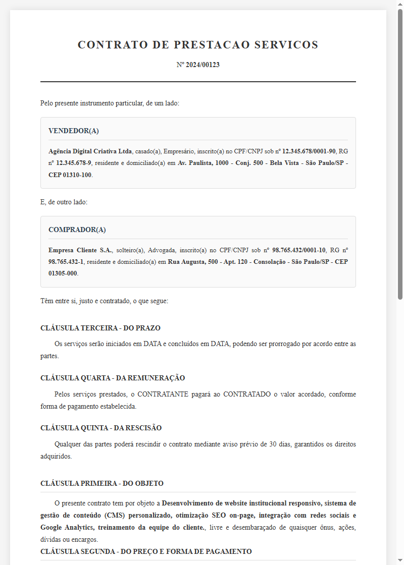 Prestação de Serviços