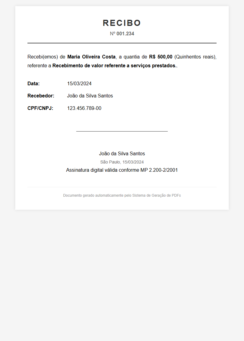 Simples / Recibo Rápido